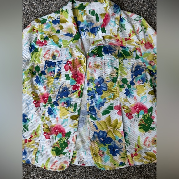 Christoper & Banks women’s vibrant floral multicolor jacket size medium - Picture 5 of 14